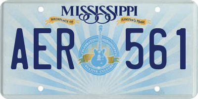 MS license plate AER561