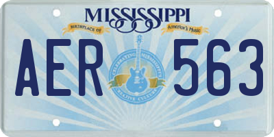MS license plate AER563