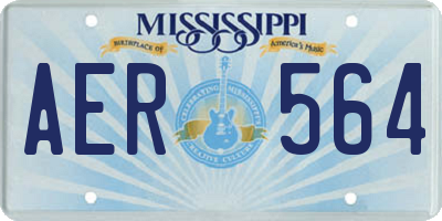 MS license plate AER564