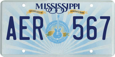 MS license plate AER567