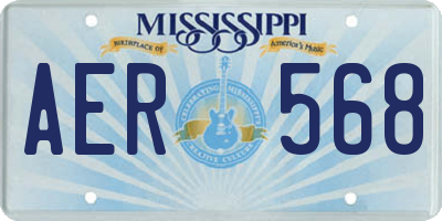MS license plate AER568