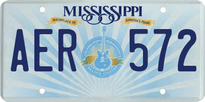 MS license plate AER572