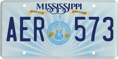 MS license plate AER573