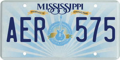 MS license plate AER575