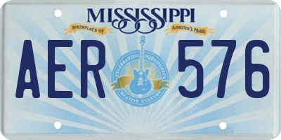 MS license plate AER576