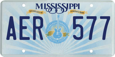 MS license plate AER577