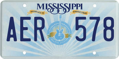 MS license plate AER578