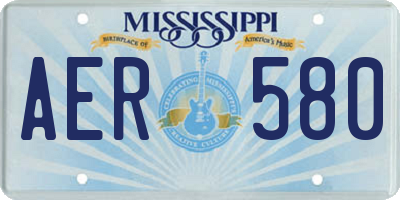 MS license plate AER580