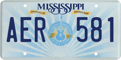 MS license plate AER581