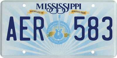 MS license plate AER583
