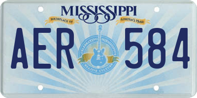 MS license plate AER584