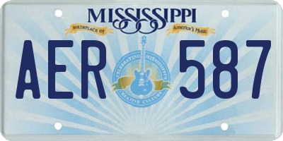 MS license plate AER587