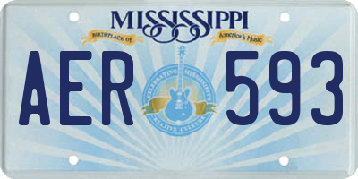 MS license plate AER593