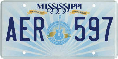 MS license plate AER597