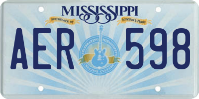 MS license plate AER598