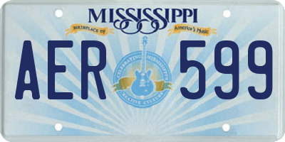 MS license plate AER599
