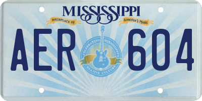 MS license plate AER604