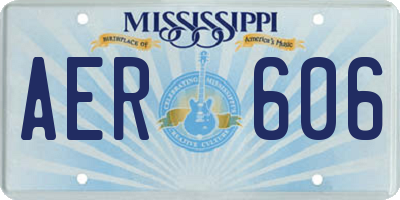 MS license plate AER606