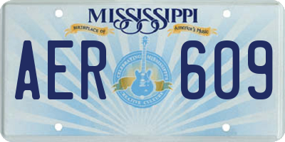 MS license plate AER609