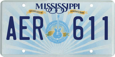 MS license plate AER611