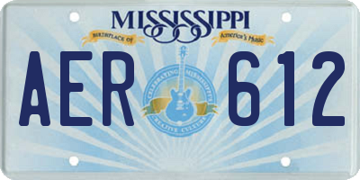 MS license plate AER612
