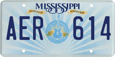 MS license plate AER614