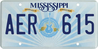 MS license plate AER615