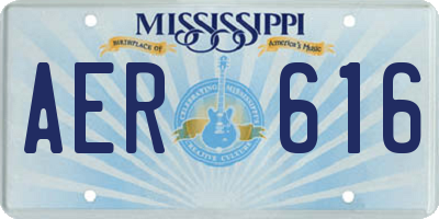 MS license plate AER616
