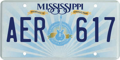 MS license plate AER617