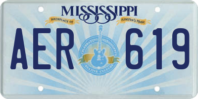 MS license plate AER619