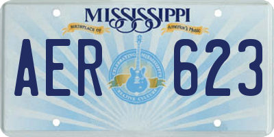 MS license plate AER623