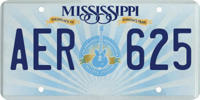MS license plate AER625