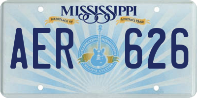 MS license plate AER626