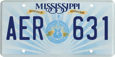 MS license plate AER631
