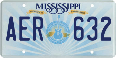 MS license plate AER632