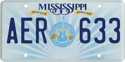 MS license plate AER633
