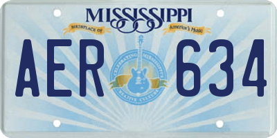 MS license plate AER634