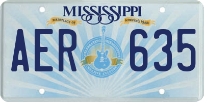 MS license plate AER635
