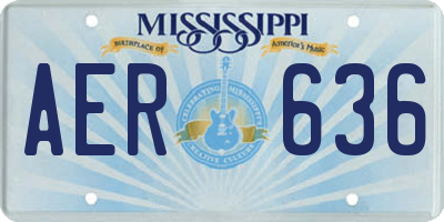 MS license plate AER636