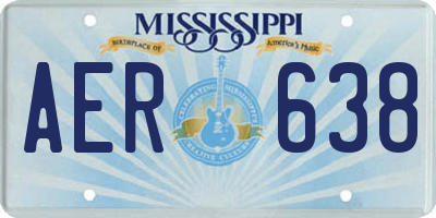 MS license plate AER638