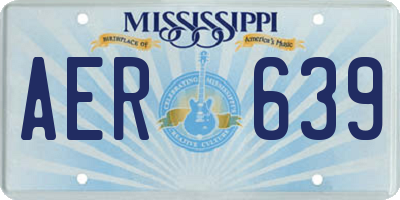MS license plate AER639