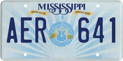 MS license plate AER641