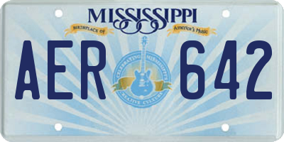 MS license plate AER642