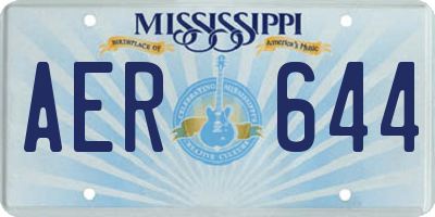 MS license plate AER644