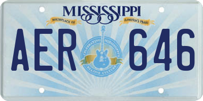 MS license plate AER646