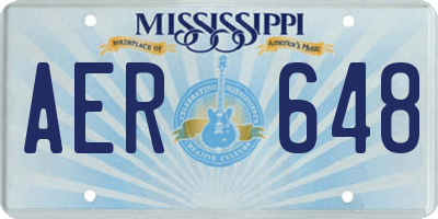 MS license plate AER648
