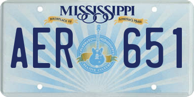 MS license plate AER651