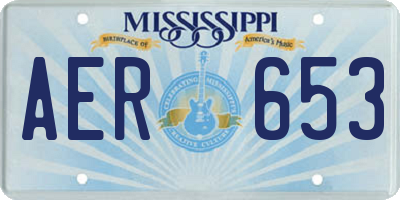 MS license plate AER653