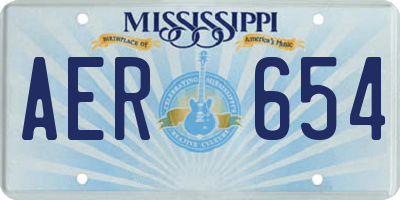MS license plate AER654