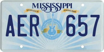 MS license plate AER657